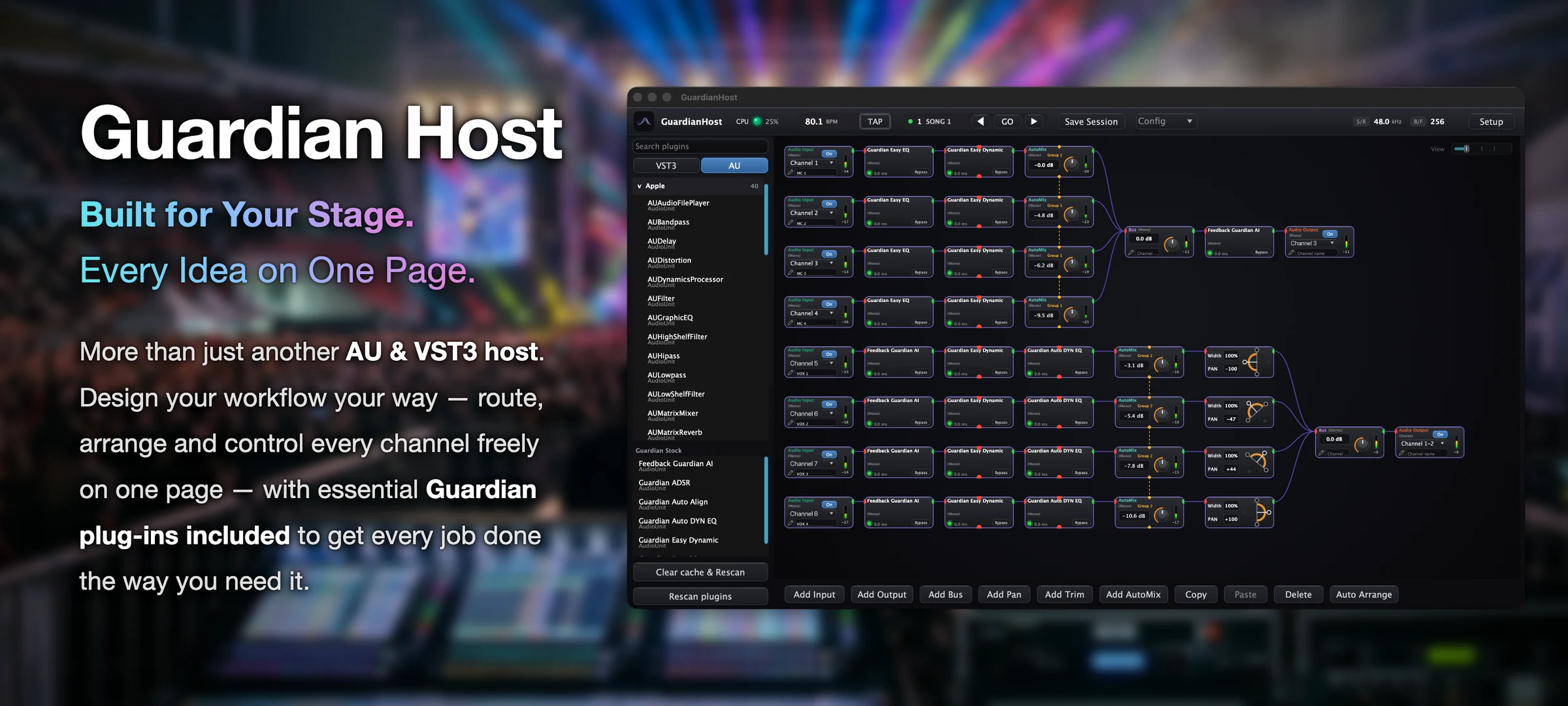 Guardian Host — Built for Your Stage. Every Idea on One Page.