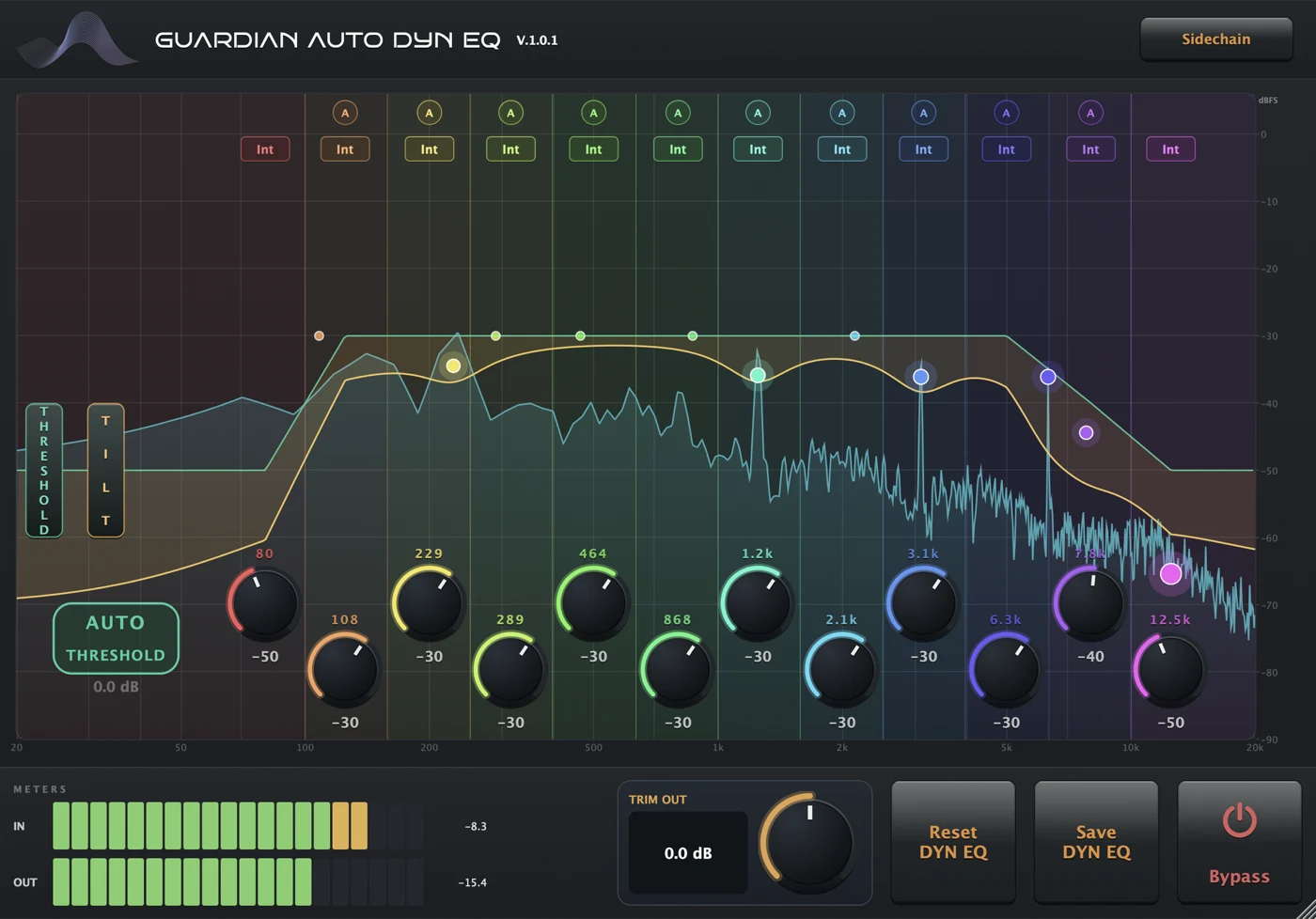 หน้าตา Plug-in Guardian Auto DYN EQ